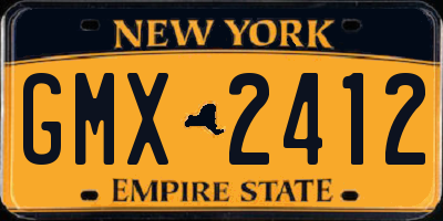 NY license plate GMX2412