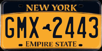 NY license plate GMX2443