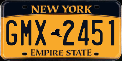 NY license plate GMX2451