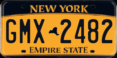 NY license plate GMX2482