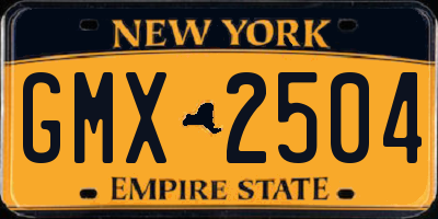 NY license plate GMX2504