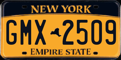 NY license plate GMX2509