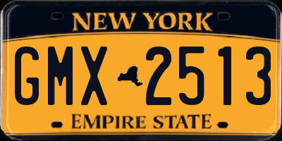 NY license plate GMX2513
