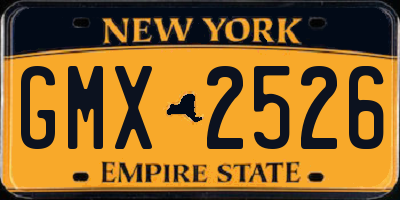 NY license plate GMX2526