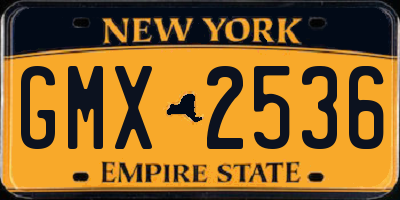 NY license plate GMX2536