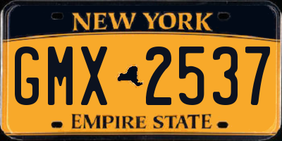 NY license plate GMX2537