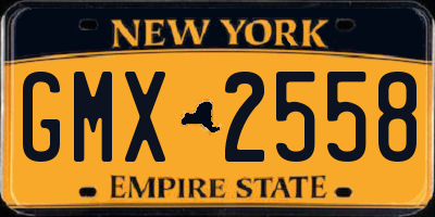 NY license plate GMX2558