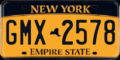 NY license plate GMX2578