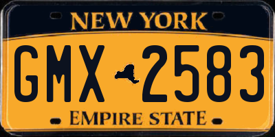 NY license plate GMX2583