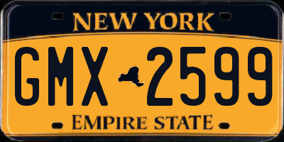 NY license plate GMX2599