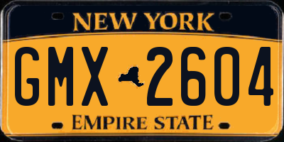 NY license plate GMX2604