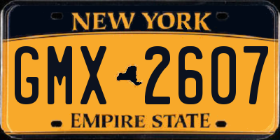 NY license plate GMX2607