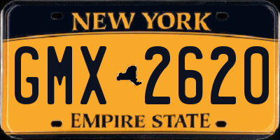NY license plate GMX2620