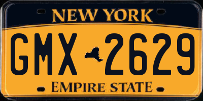 NY license plate GMX2629