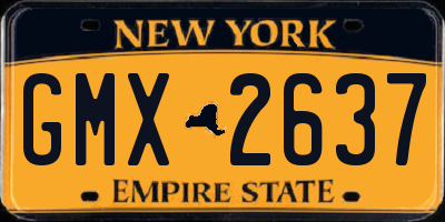 NY license plate GMX2637