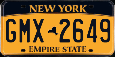 NY license plate GMX2649