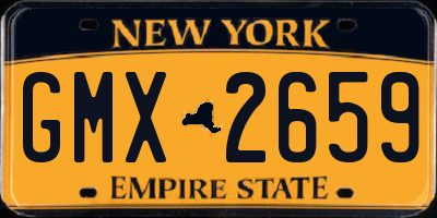 NY license plate GMX2659