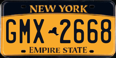 NY license plate GMX2668