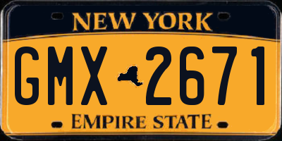 NY license plate GMX2671