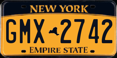 NY license plate GMX2742