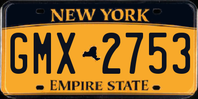 NY license plate GMX2753