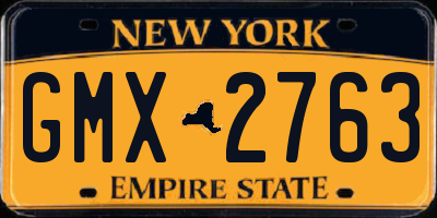 NY license plate GMX2763