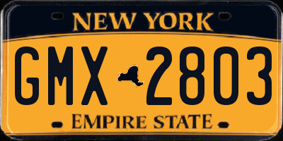 NY license plate GMX2803