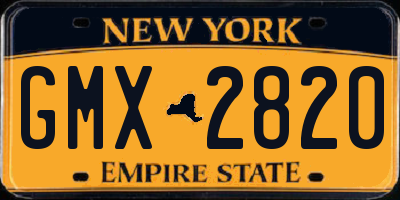 NY license plate GMX2820