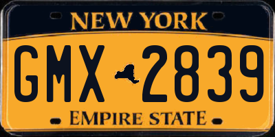 NY license plate GMX2839