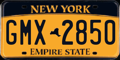 NY license plate GMX2850