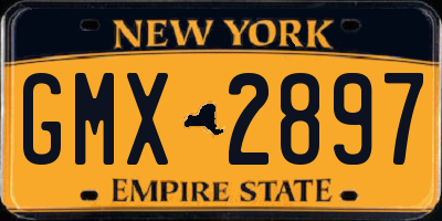 NY license plate GMX2897