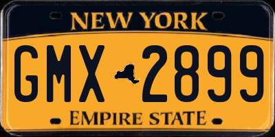 NY license plate GMX2899