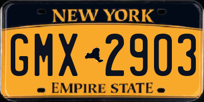 NY license plate GMX2903