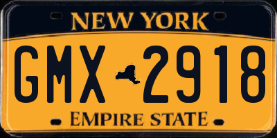NY license plate GMX2918