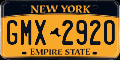 NY license plate GMX2920