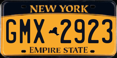 NY license plate GMX2923