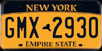NY license plate GMX2930
