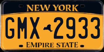 NY license plate GMX2933