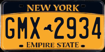 NY license plate GMX2934