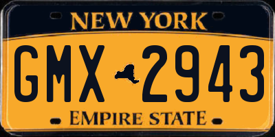 NY license plate GMX2943