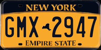 NY license plate GMX2947