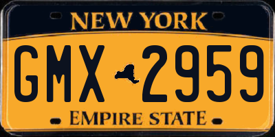 NY license plate GMX2959