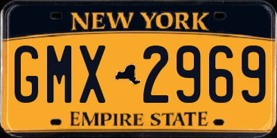 NY license plate GMX2969