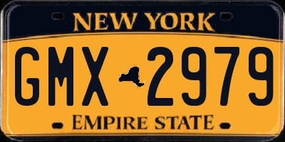 NY license plate GMX2979