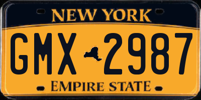 NY license plate GMX2987