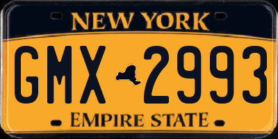 NY license plate GMX2993