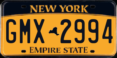 NY license plate GMX2994