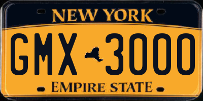 NY license plate GMX3000