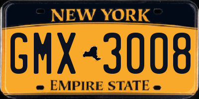NY license plate GMX3008