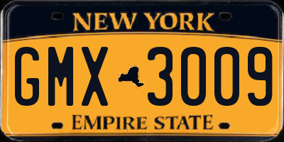 NY license plate GMX3009